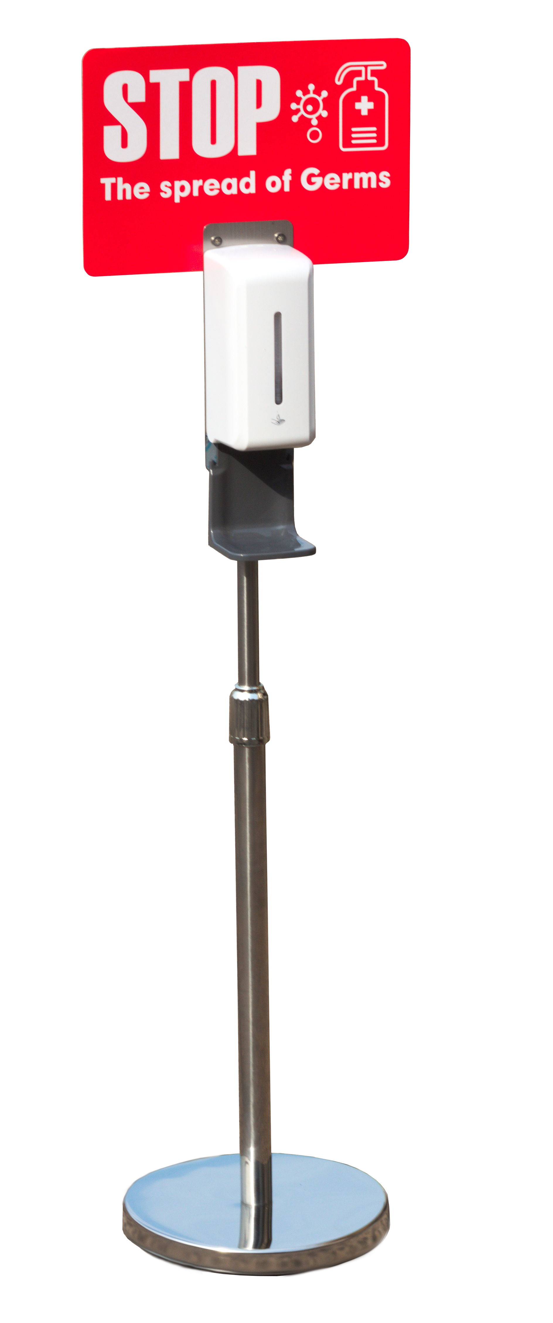 850ml Aautomatic soap dispenser with adjustable sloor stand & sign